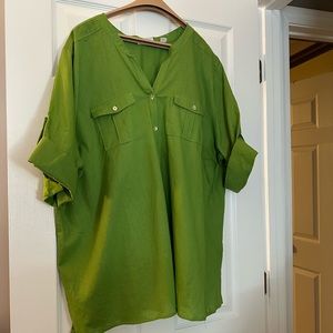 Bright green linen shirt size 26/28 from Avenue